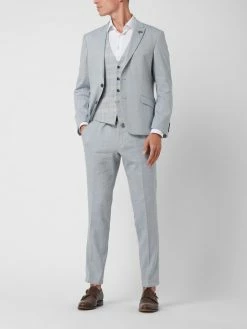 Großhandel ? Atelier Torino Weste Mit Leinen-Anteil Modell 'Panfilo' - Hellblau ✨