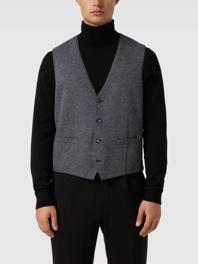 Billig ? Christian Berg Men Weste Mit Strukturmuster - Blau ❤️ – Bild 4