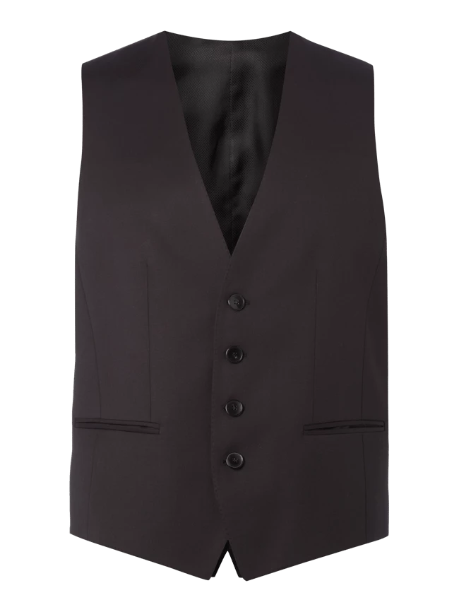 Bestes Angebot ✨ BOSS Weste Aus Schurwolle - Schwarz ✨