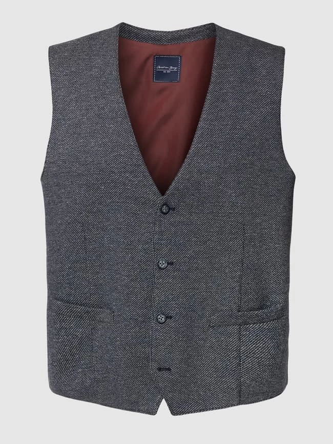 Billig ? Christian Berg Men Weste Mit Strukturmuster - Blau ❤️ – Bild 2