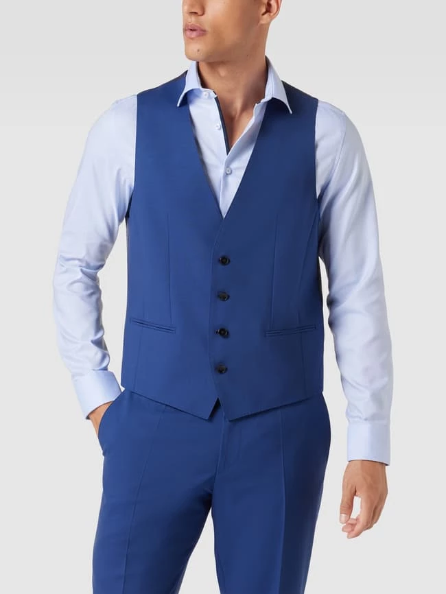 Großhandel ? BOSS Weste Mit Paspeltaschen Modell 'Huge Vest' - Marineblau ? – Bild 4