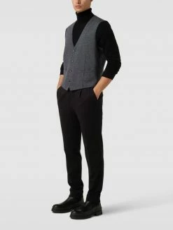 Billig ? Christian Berg Men Weste Mit Strukturmuster - Blau ❤️