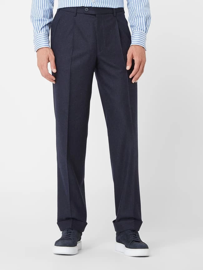 Billig ? Hiltl Anzughose Aus Schurwolle Modell 'Milano' - Marineblau Meliert ❤️ – Bild 4