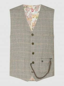 Budget ? CG - Club Of Gents Weste Aus Leinenmischung Modell 'Miko' - Grün ?