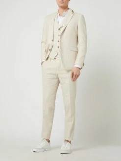 Coupon ? CG - Club Of Gents Slim Fit Weste Mit Leinen-Anteil Modell 'Paddy' - Beige ?