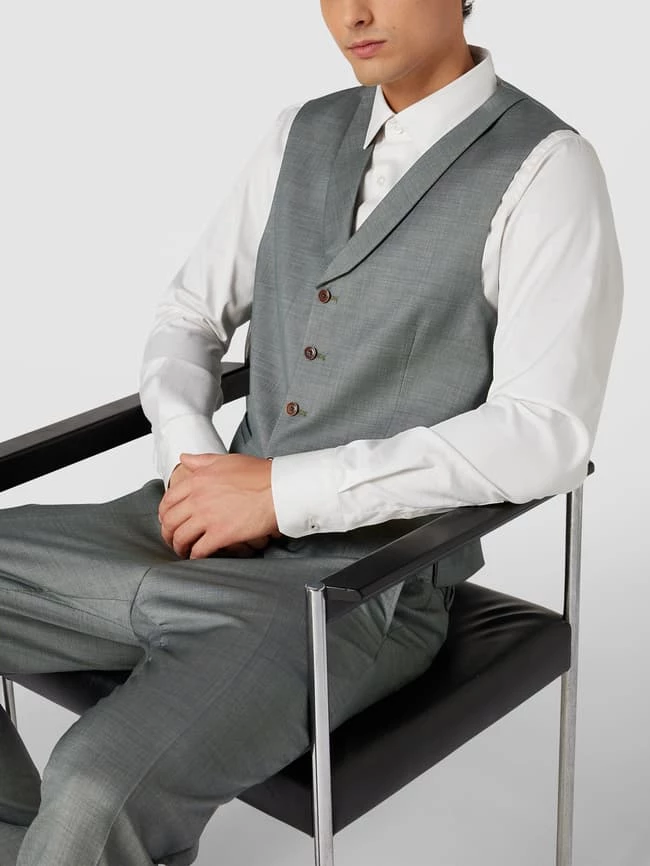 Auslauf ? CG - Club Of Gents Weste Mit Schalkragen - Grün ? – Bild 3