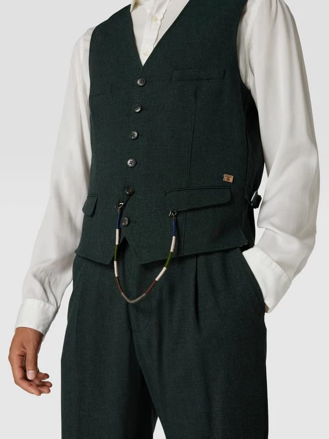 Bestes Angebot ? CG - Club Of Gents Weste Mit V-Ausschnitt Modell 'Mason' - Grün ? – Bild 3