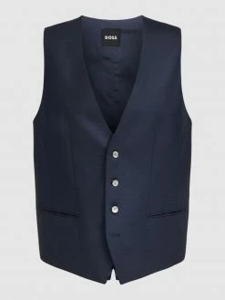 Aktion ? BOSS Weste Mit V-Ausschnitt Modell 'Huge Vest' - Marineblau ❤️