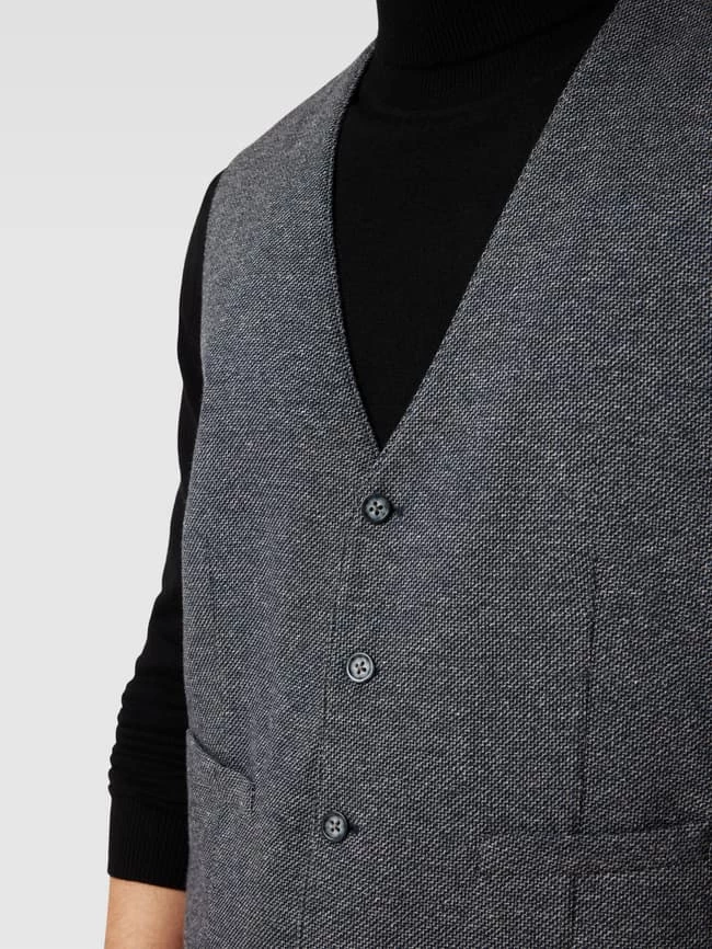 Billig ? Christian Berg Men Weste Mit Strukturmuster - Blau ❤️ – Bild 3